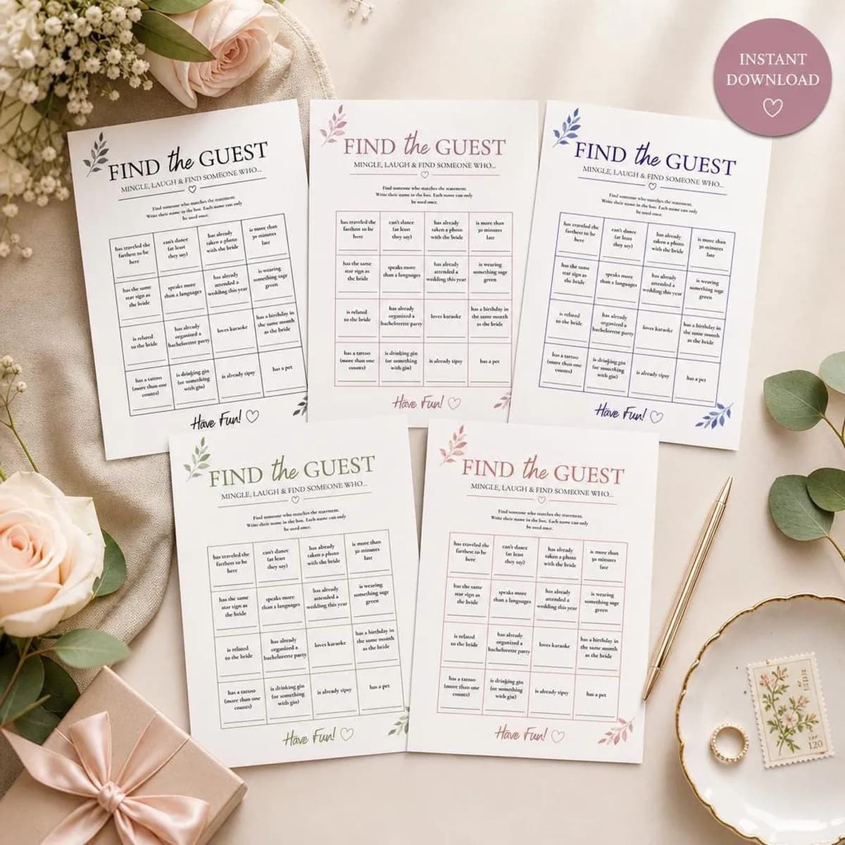 Bridal Shower Find the Guest Game
