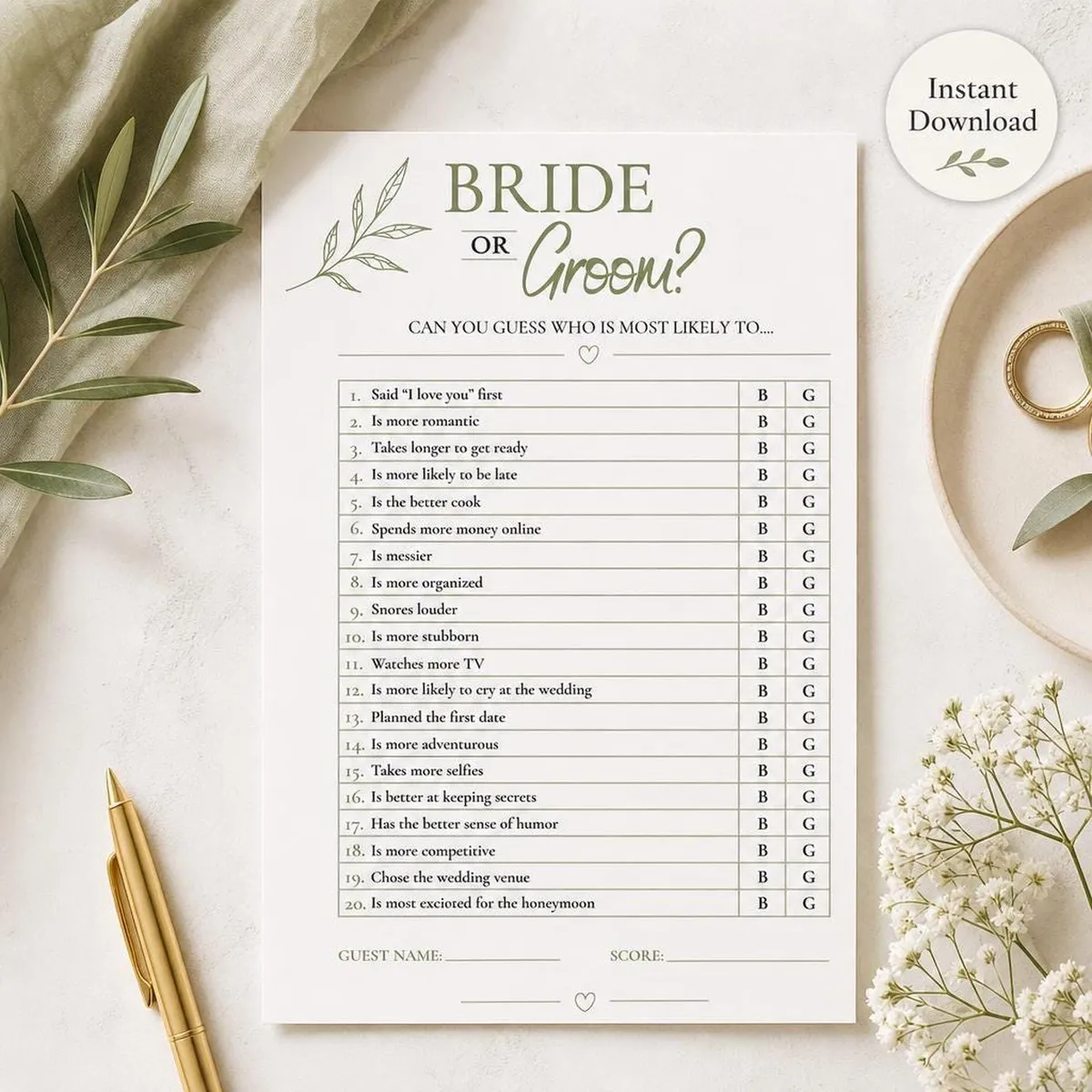 Bride or Groom Game