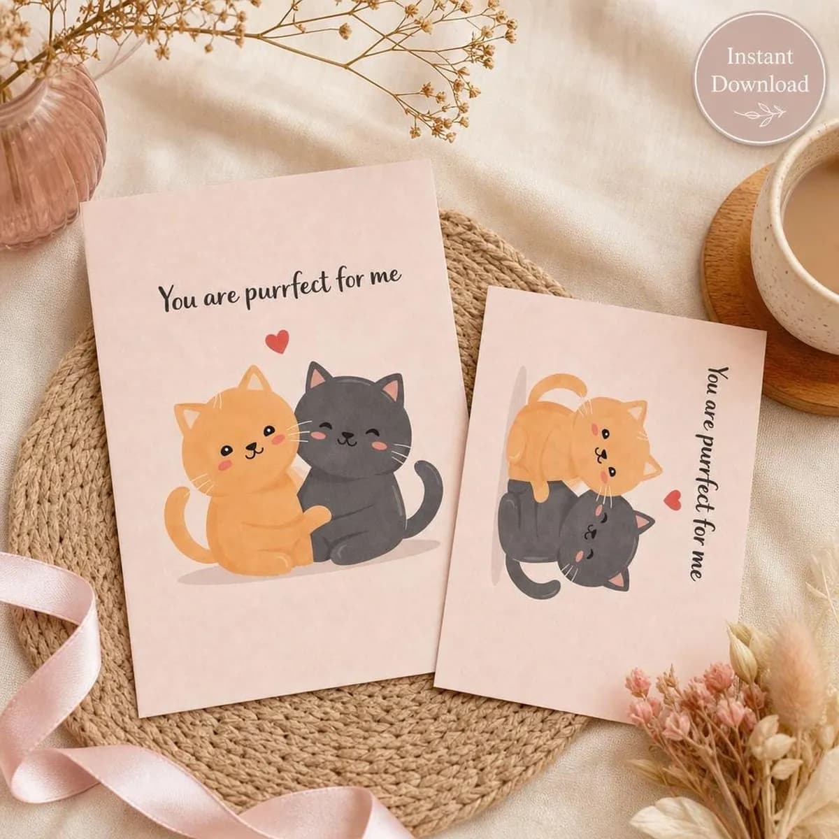 Cat Love Card Printable