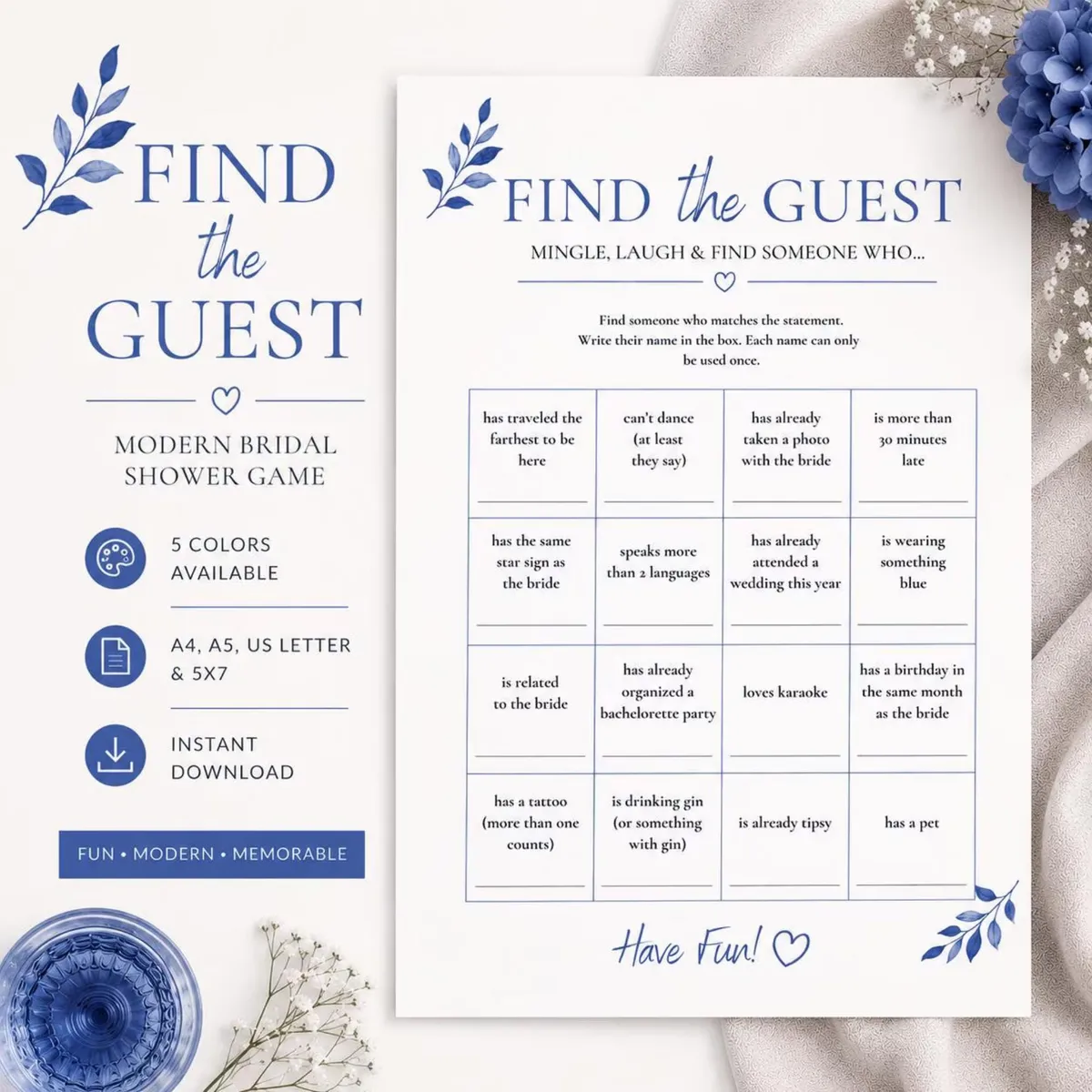 Find the Guest Bridal Shower Game