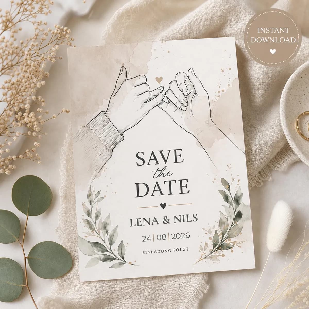 Save the Date Vorlage Hochzeit