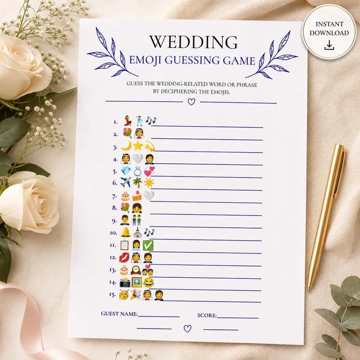 Wedding Emoji Guessing Game