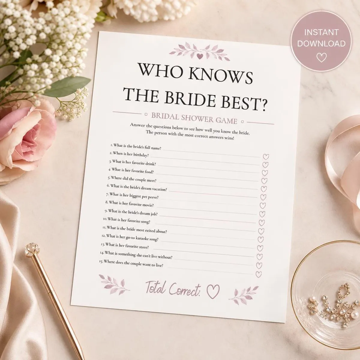 Who Knows the Bride Best Game