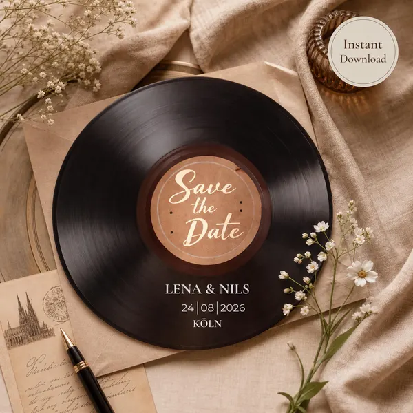 Vinyl Save the Date Vorlage