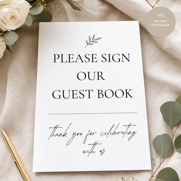 Wedding Guest Book Sign Printable